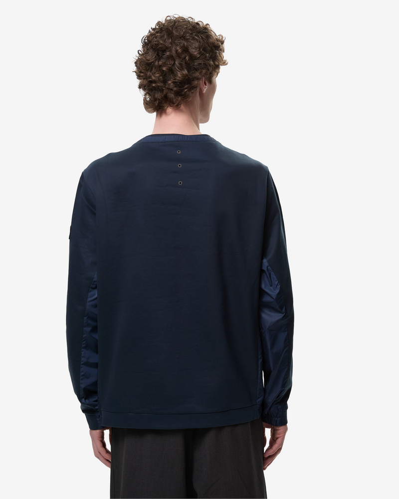 Felpa girocollo con dettagli in nylon