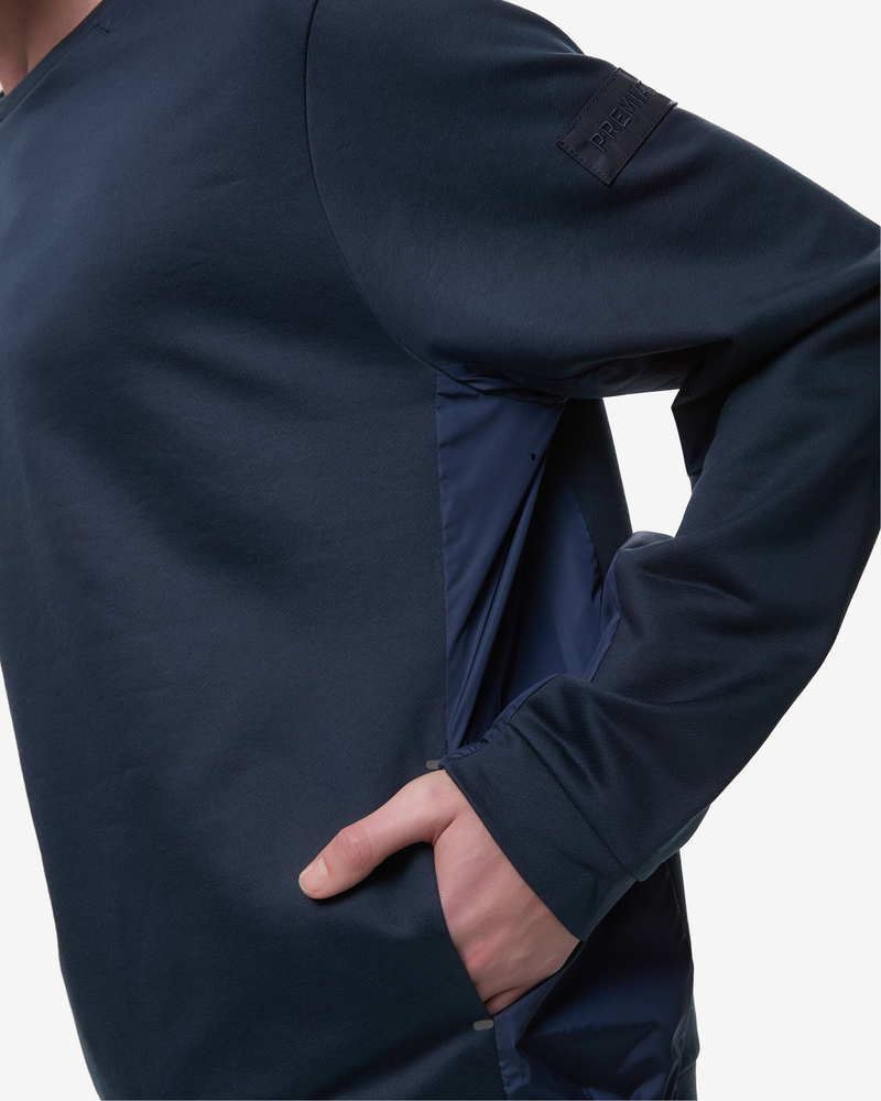 Felpa girocollo con dettagli in nylon
