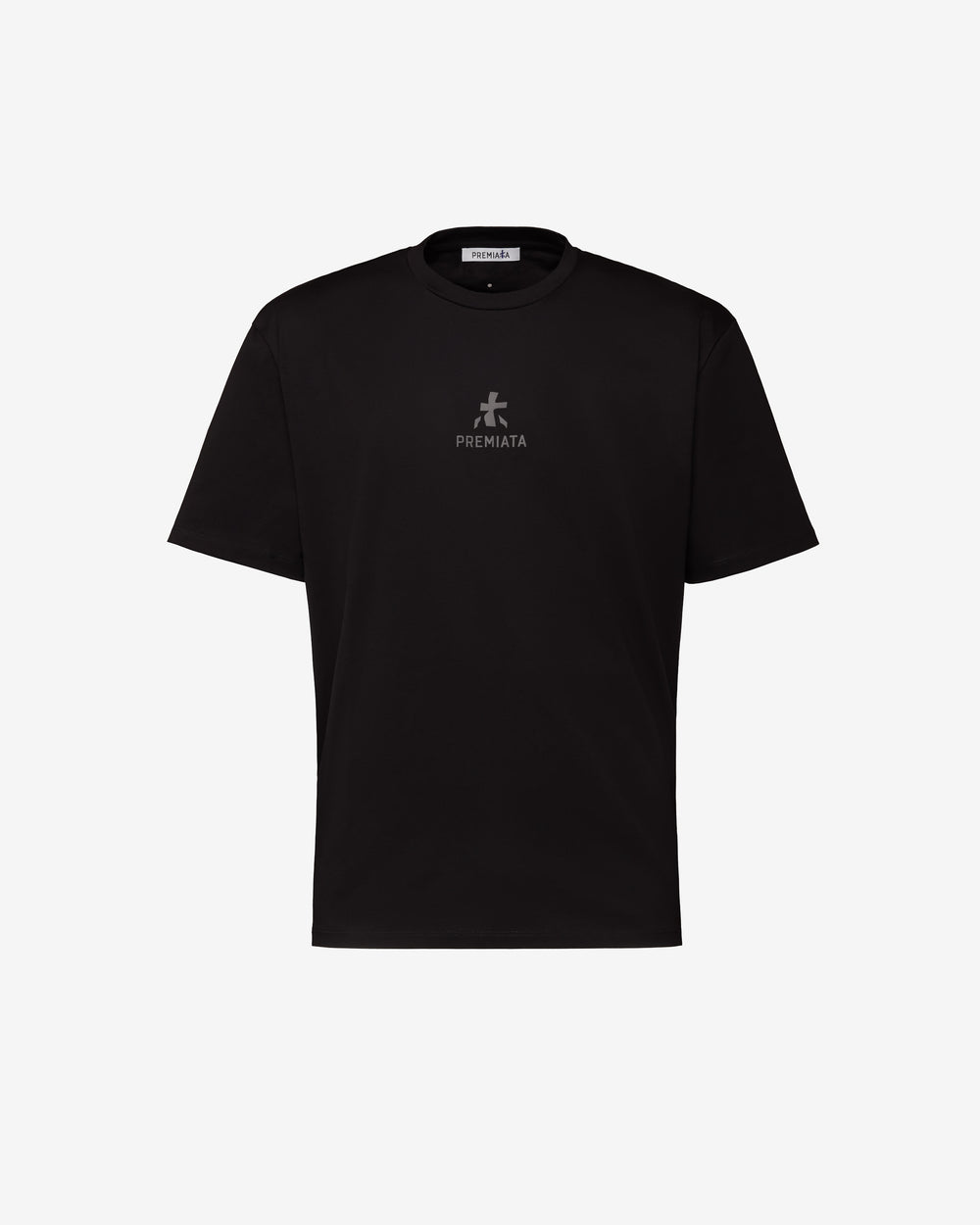T-shirt nera in jersey con logo