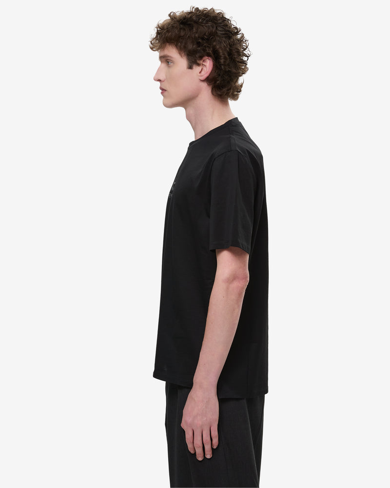 T-shirt nera in jersey con logo