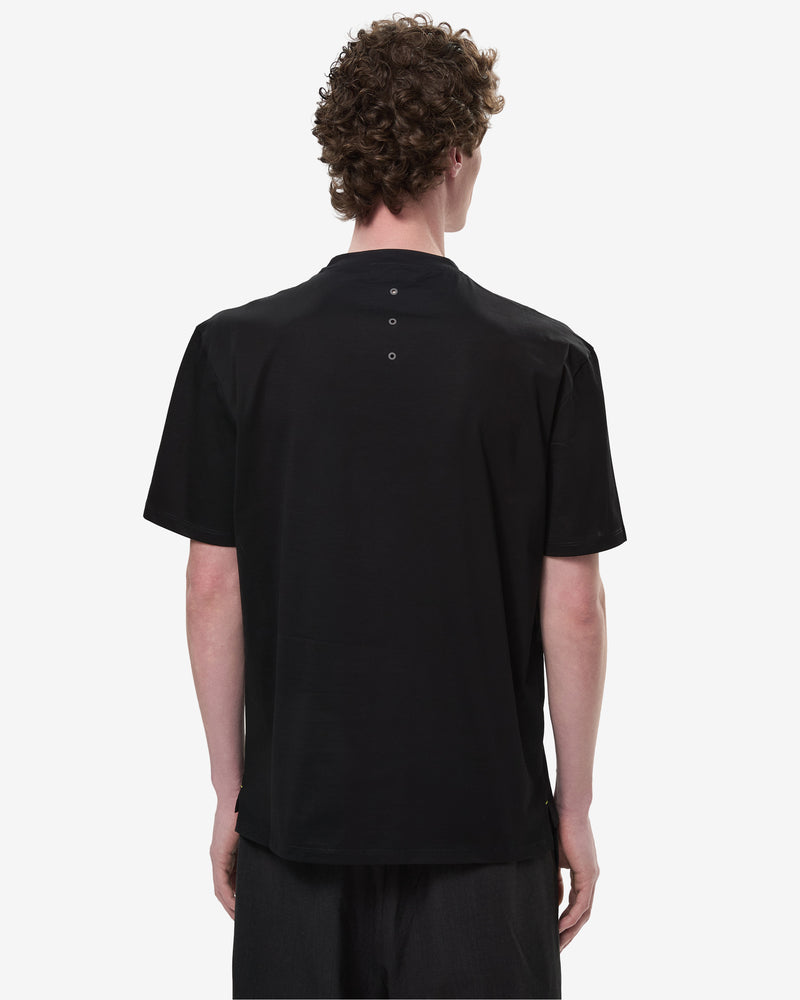 T-shirt nera in jersey con logo