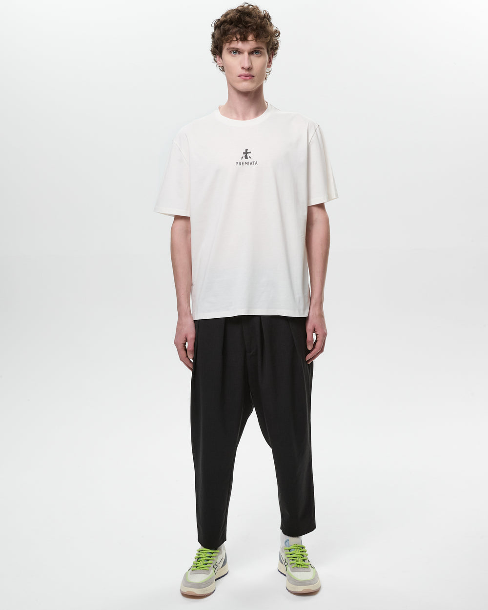 T-shirt in cotone con dettagli bonded