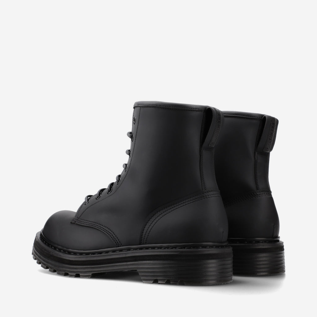 Rubber fabric combat boots