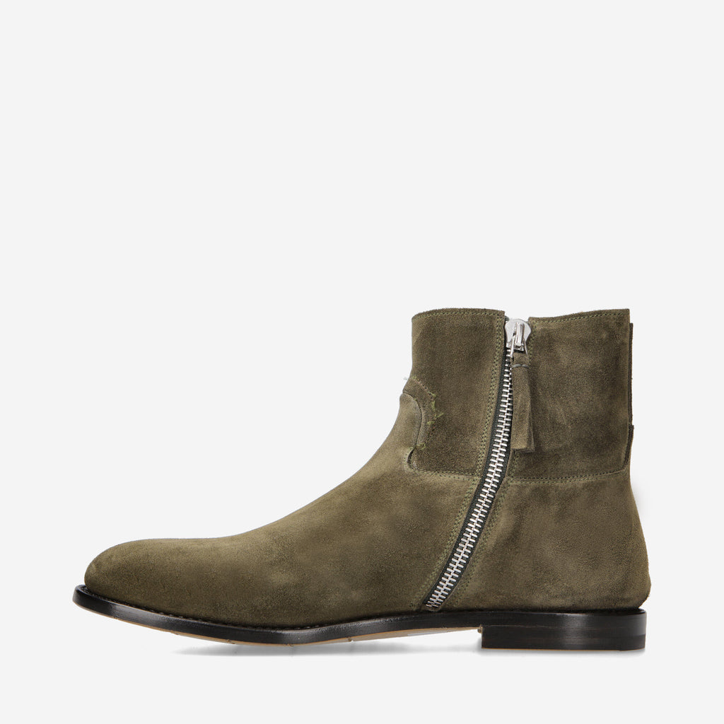 Suede calf leather booties