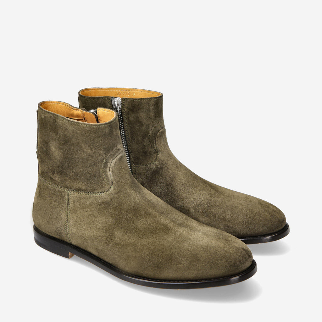 Suede calf leather booties