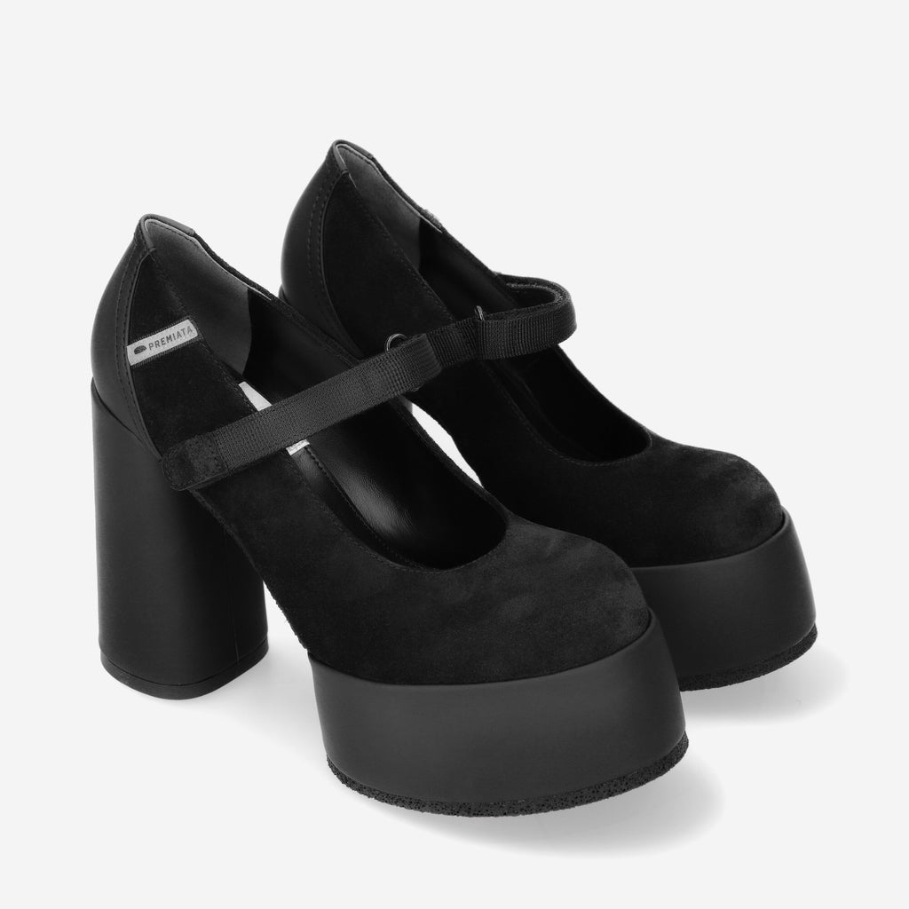 High-heeled suede sandals
