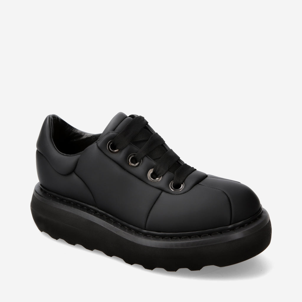Cal lace-up shoes in rubberized fabric